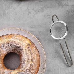 Peneira Tramontina Softta Aço Inox 8,8 cm Com Cabo E Alça Em Silicone Cinza Para Cozinha