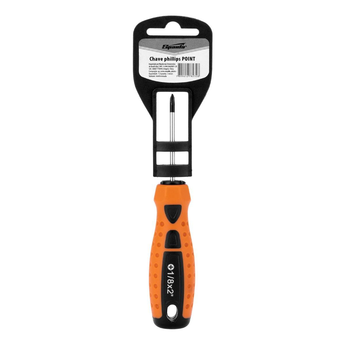 Chave Phillips PH0 1/8'' Cromo Vanádio 50mm Cabo Emborrachado Sparta 1778155 - Guimepa