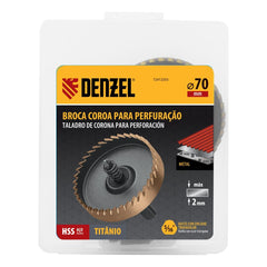 Serra Copo Metal 70mm Nitreto Titânio 1PC M10x1.5 HSS Durável Denzel 72412355
