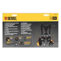 Cinto Ferramentas Reforçado 20 Bolsos 20kg 10L Denzel