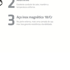 Caldeirão Tramontina Professional Aço Inox Fundo Triplo Sem Tampa 50 Cm 58 L