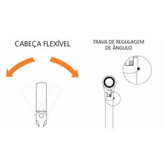 Chave Combinada Catraca Flexível 15mm Aço Cromo Vanádio 72 Dentes Tramontina PRO