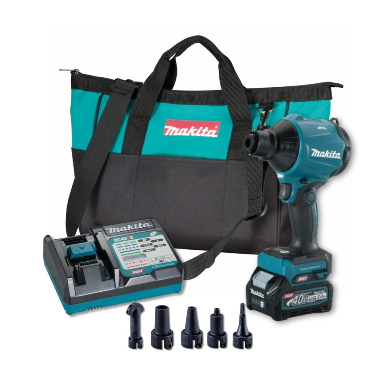 Soprador Inflador Sem Fio 40V Max Com 1 Bateria Carregador Bocais Bolsa AS001GA101 127V Makita