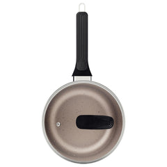 Panela Tramontina Milazzo 20 cm Alumínio Antiaderente Starflon Max Amêndoa Tampa Vidro