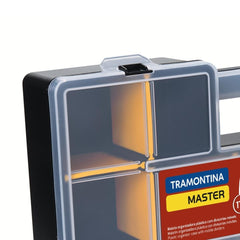 Maleta Organizadora Plástica 17'' 18 Compartimentos Internos 14 Divisórias Móveis 4 Travas Tramontina