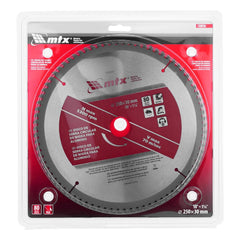 Disco Serra Circular Alumínio 250mm 80 Dentes Aço 50 MTX 7338255 Cortes Precisos