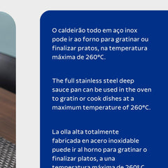 Caldeirão Tramontina Solar Aço Inox Fundo Triplo 14 cm 1,5 L Com Tampa Compatível Com Indução
