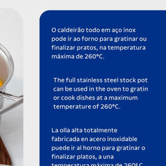 Caldeirão Tramontina Professional Aço Inox Fundo Triplo 24 cm 9,6 L Indução