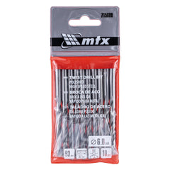 Jogo Broca Aço Rápido 6mm Para Metal 10 Peças HSS Polida Mtx 715609 Profissional
