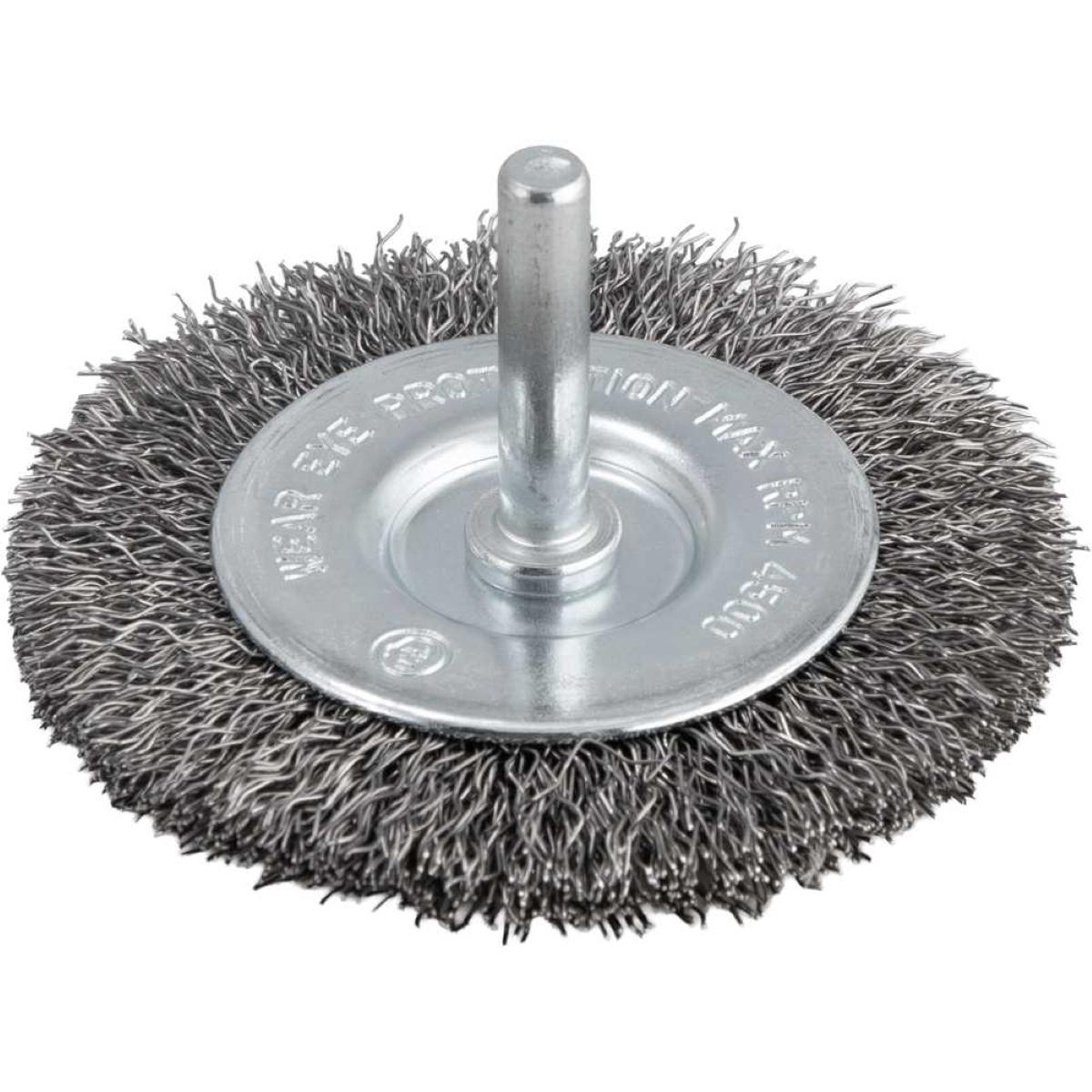 Escova Circular 3X3/8'' 4500Rpm Aço Inox Ondulada Vonder 1/4'' Haste Resistente à Oxidação