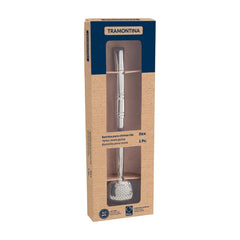 Bomba De Chimarrão Tramontina Ilex Aço Inox 23 Cm Sem Rosca Alta Resistência E Durabilidade