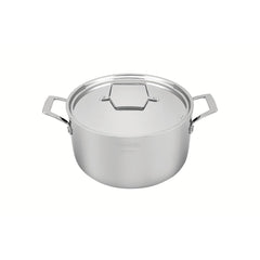 Caçarola Tramontina Grano Funda Aço Inox Corpo Triplo 24 cm 5,8 L Indução Forno 260°C Tampa