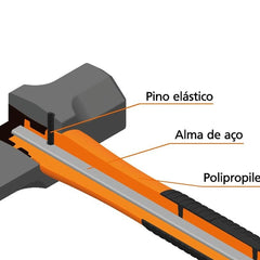 Martelo de Pena 800g Tramontina PRO Cabo Polipropileno com Fibra e Alma de Aço