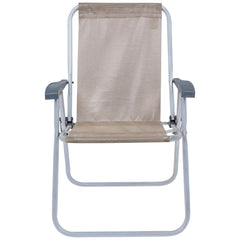 Cadeira de Praia Relax Comfort Alta em Alumínio Capacidade 120kg Bege Bel