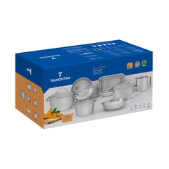 Jogo De Panelas Tramontina Allegra 7 Peças Aço Inox Com Fundo Triplo E Indução