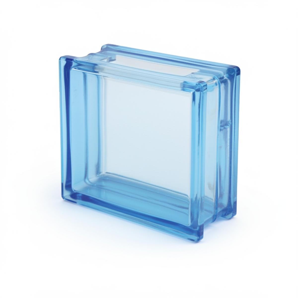 Tijolo de Vidro 19 x 19 x 8 cm Direct Furo Azul 06 Unidades Tradestar