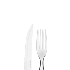 Jogo De Talheres Tramontina Churrasco 12 Peças Aço Inox E Madeira Natural Com Tratamento Térmico
