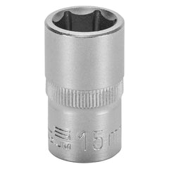 Soquete Sextavado 1/2'' 15mm CrV Cromado Vanádio Stels Encaixe 38mm