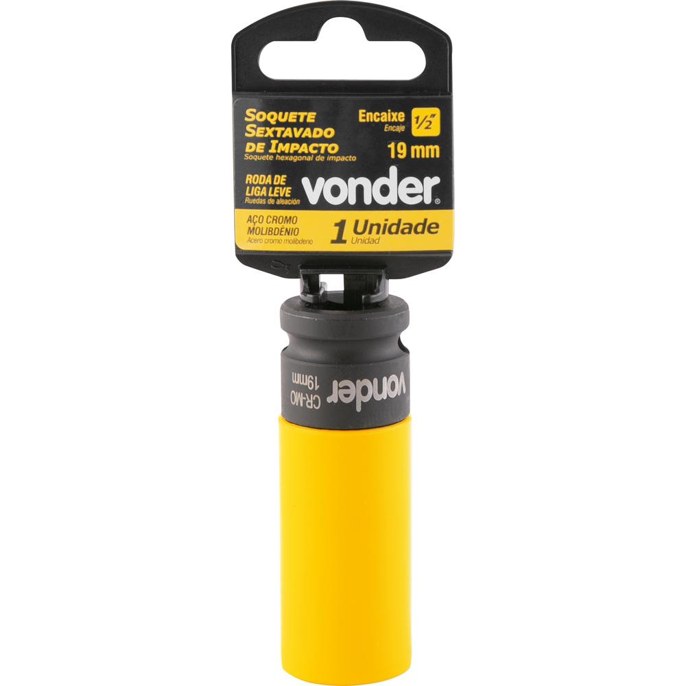 Soquete Sextavado Impacto Encaixe 1/2" 19mm Vonder