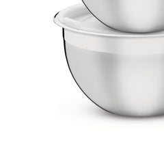 Jogo De Potes Em Aço Inox 3 Peças Com Tampa Plástica Tramontina Cucina