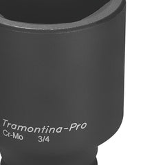 Soquete de Impacto Sextavado Longo 55mm 3/4'' Aço Cromo Molibdênio Tramontina PRO Durável