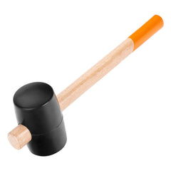 Martelo De Borracha Preta 680g Cabo Madeira Dureza 80 Shore Sparta Ajuste Preciso