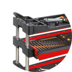 Carrinho de Ferramentas Tipo Trolley Rebatível 2 Gavetas com 6 Tabuleiros Vermelho C27S-R Beta