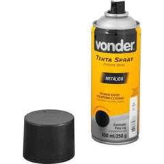 Tinta Spray Acrílica Preto Metálico 350ML/250G Vonder
