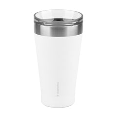 Copo Térmico Tramontina Exata 550 Ml Aço Inox Branco Com Tampa Com Isolamento A Vácuo