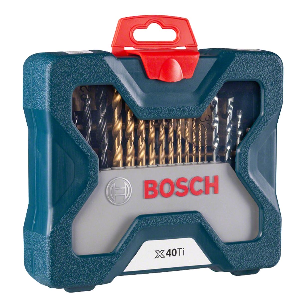 Kit De Pontas E Brocas Em Titânio Bosch X-Line Com 40 Peças