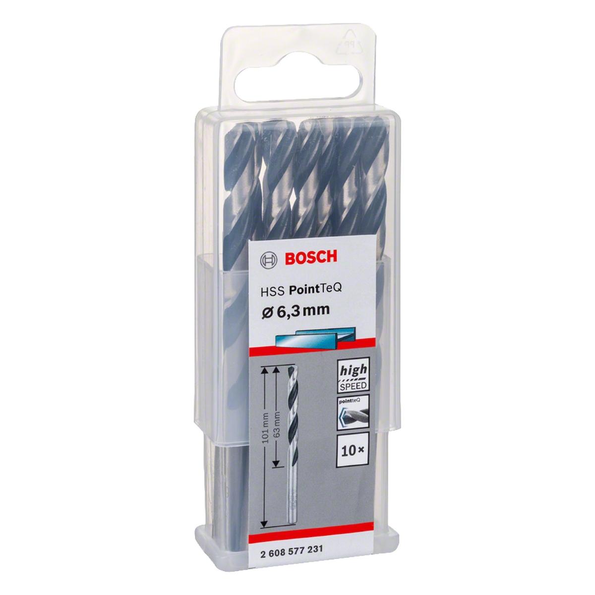 Broca Metal Bosch Aço Rápido Hss-Pointteq 6,3mm 10 Peças