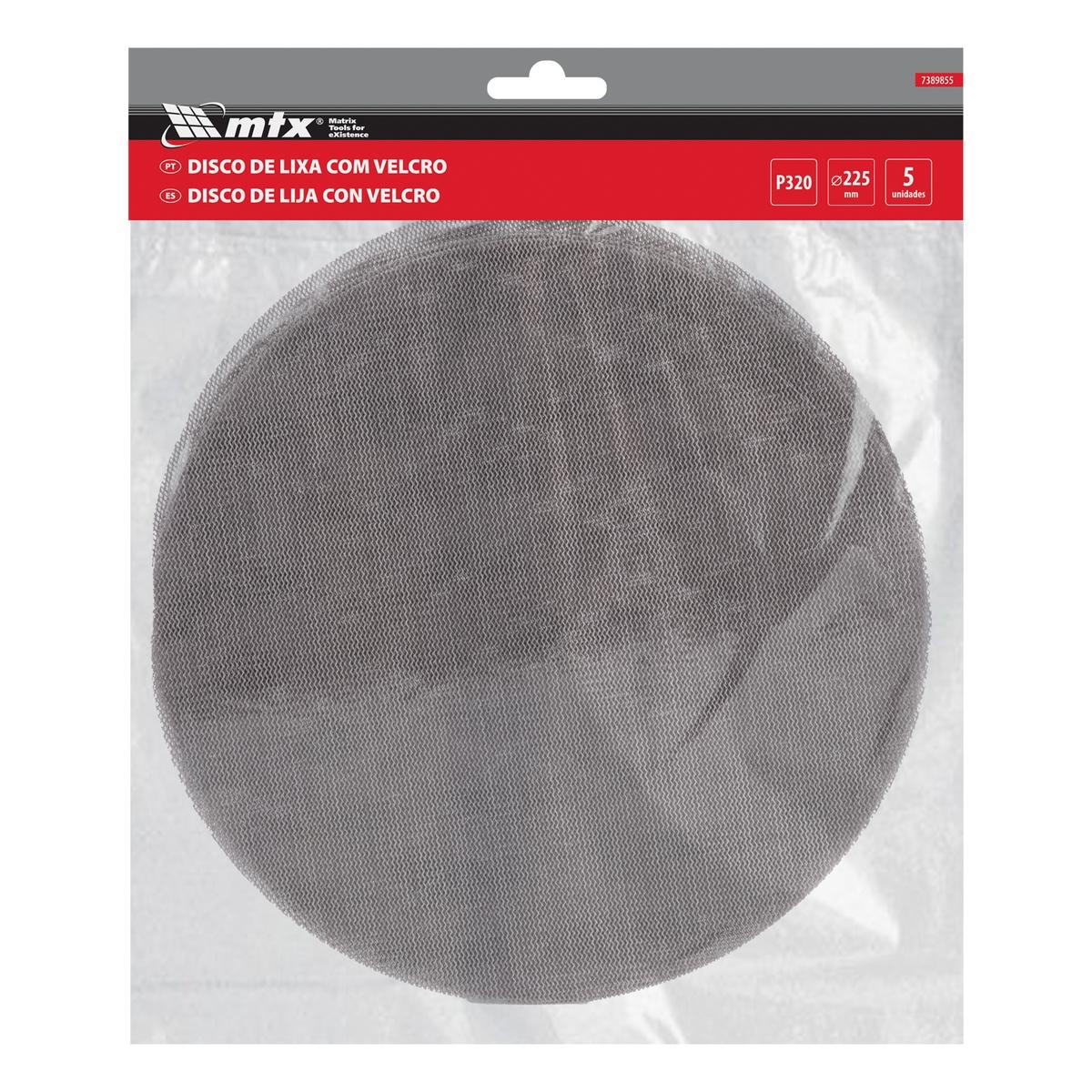 Disco de Lixa Telado com Velcro para Parede e Teto Grão 320 Diâmetro 225mm 5 Peças Alta Performance