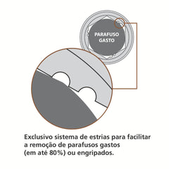 Soquete Xtractor Plus 32mm 1/2'' Aço Cromo Vanádio DIN 3124 Remoção 80% Parafusos Tramontina PRO