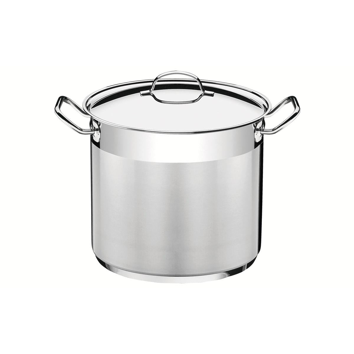 Caldeirão Tramontina Professional Aço Inox Fundo Triplo 30 cm 21 L com Tampa e Alças