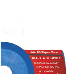 Disco Flap Acabamento 7'' Grão 120 Tipo 29 Velocidade 8500 rpm Tramontina PRO