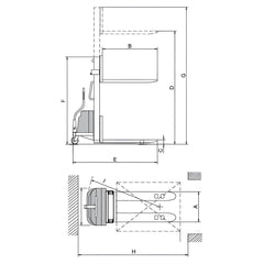 Empilhadeira Elétrica 1,5T 570X1070mm 3,0M EHM1530E Bovenau