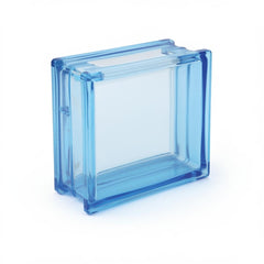 Tijolo de Vidro 19 x 19 x 8 cm Direct Furo Azul 06 Unidades Tradestar