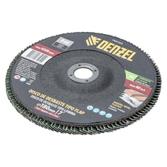 Disco Desbaste Tipo Flap Carboneto de Silício Grão 40 180mm 22,2mm Denzel 7407355 Para Esmerilhadeira