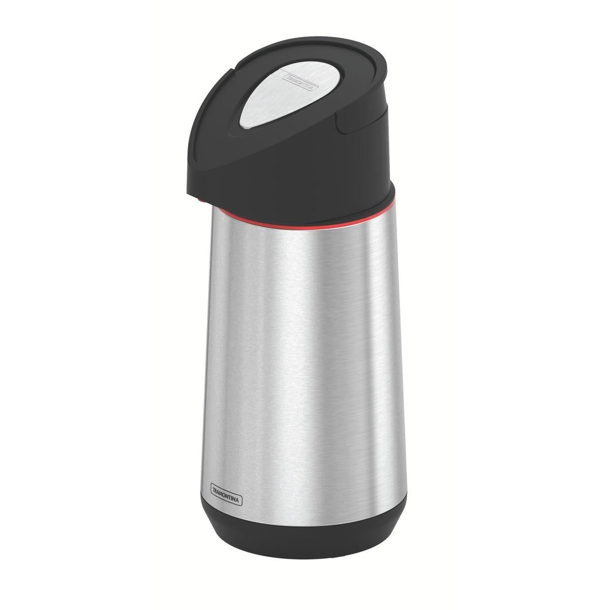 Garrafa Térmica Tramontina Exata 1,2 L Aço Inox Com Ampola De Vidro Corta Pingos E Design Ergonômico