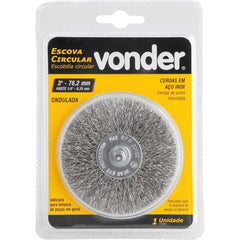 Escova Circular 3X3/8'' 20000Rpm Aço Inox Ondulada Vonder 1/4'' Haste