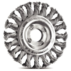 Escova Circular Arame Entrançado 4.1/2''x1/2'' 20 Tranças 0.5mm Tramontina PRO para Desbaste e Acabamento