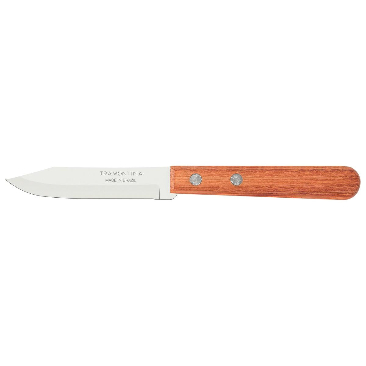 Faca Para Legumes E Frutas Tramontina Dynamic Aço Inox 3 Polegadas Com Cabo Em Madeira Natural