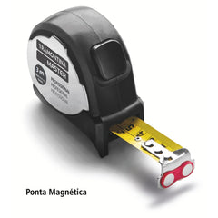 Trena Profissional 3m Magnética Aço Inox MASTER Alta Precisão Graduado em mm e polegadas Tramontina