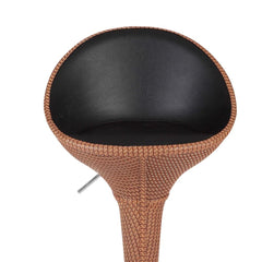 Banqueta Bar Rattan Base Aço Cromado Encosto Alto Kala