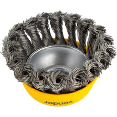 Escova Copo 3'' Rosca M14 12500Rpm Aço Inox Torcido Vonder