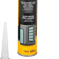 Selante Poliuretano Pu40 420G Preto Vonder Alongamento 500% Vedação Flexível