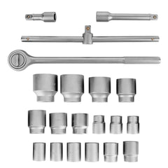 Jogo de Soquete Estriado 3/4'' 19-50mm 20 Peças Caixa Metálica MTX 135369