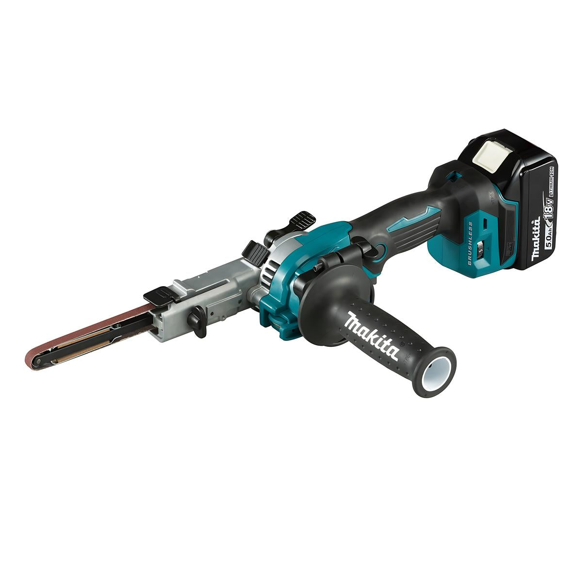 Lixadeira de Cinta 9Mm Sem Fio 18V Com 2 Baterias Carregador Maleta Mak-Pac e Lixa DBS180RTJ Makita