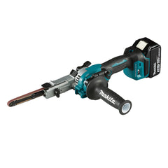 Lixadeira de Cinta 9Mm Sem Fio 18V Com 2 Baterias Carregador Maleta Mak-Pac e Lixa DBS180RTJ Makita