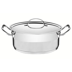 Caçarola Tramontina Professional Rasa Aço Inox Fundo Triplo 30 cm 8,9 L Tampa Plana Indução Forno